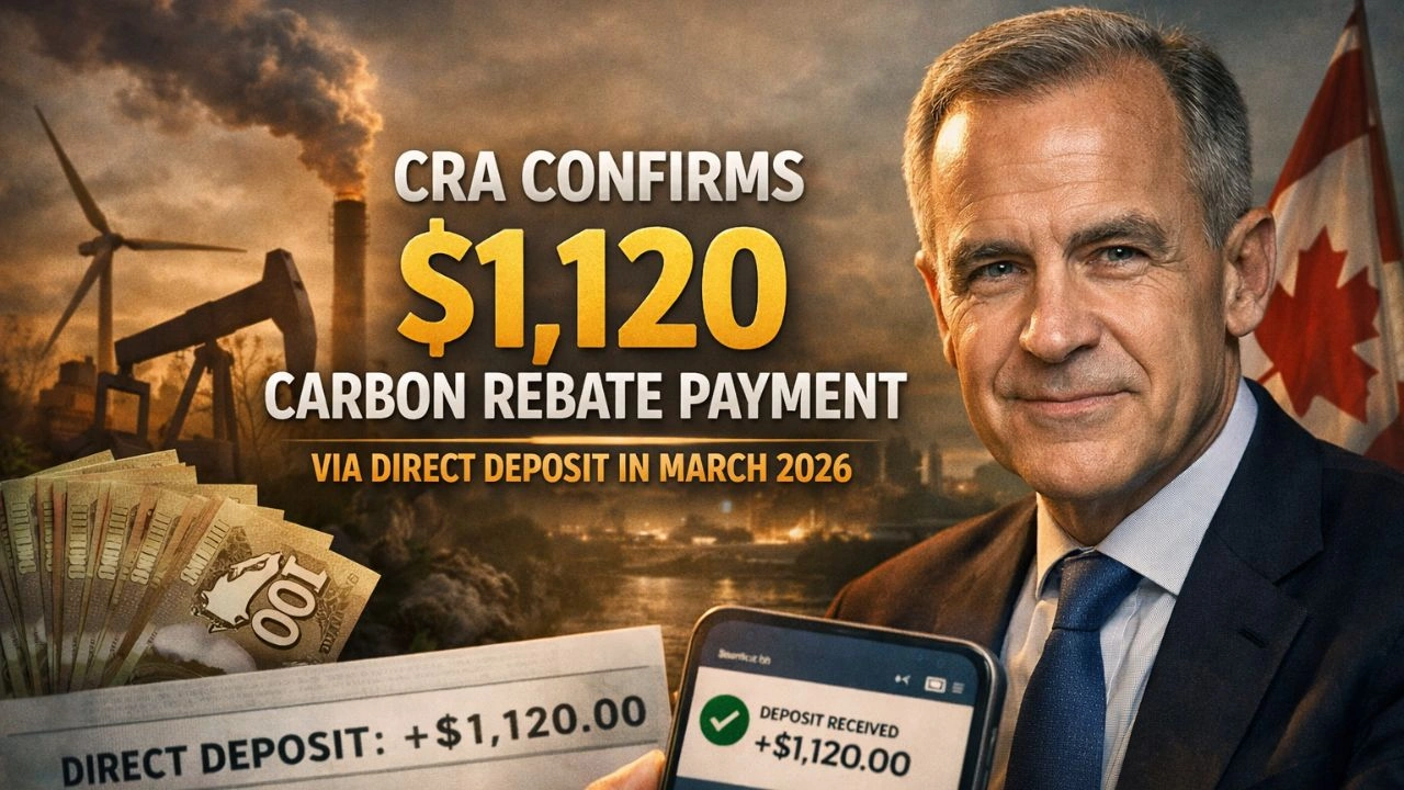 CRA Confirms $1,120 Carbon Rebate Payment via Direct Deposit in March 2026