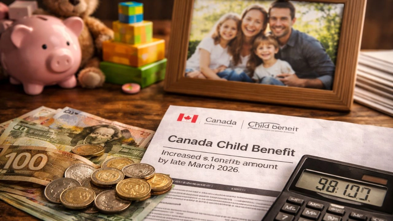 Canada Child Benefit increase reaching up to $8,100 by late March 2026